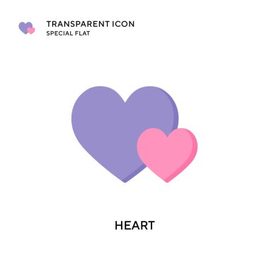 Kalp vektör simgesi. Düz çizim. EPS 10 vektörü.