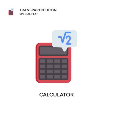 Hesap makinesi vektör simgesi. Düz çizim. EPS 10 vektörü.