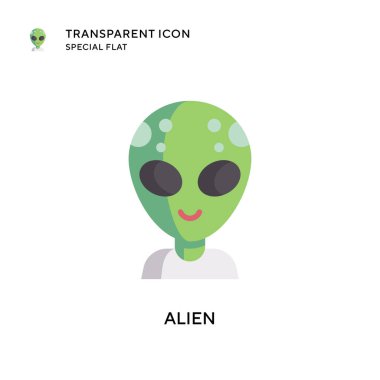 Uzaylı vektör simgesi. Düz çizim. EPS 10 vektörü.