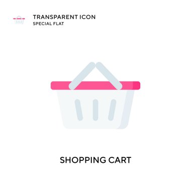 Alışveriş arabası vektör ikonu. Düz çizim. EPS 10 vektörü.