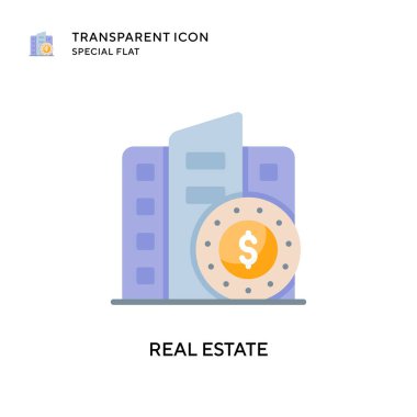 Emlak vektör ikonu. Düz çizim. EPS 10 vektörü.