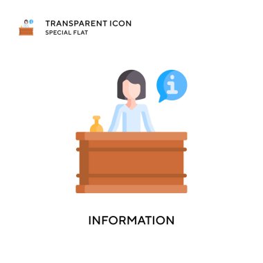 Bilgi vektör simgesi. Düz çizim. EPS 10 vektörü.