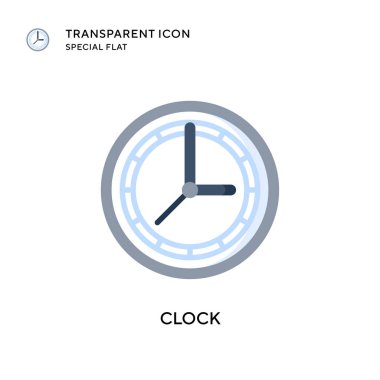 Saat vektör simgesi. Düz çizim. EPS 10 vektörü.