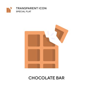 Çikolata çubuğu vektör simgesi. Düz çizim. EPS 10 vektörü.