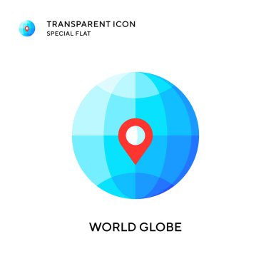 Dünya küresel vektör simgesi. Düz çizim. EPS 10 vektörü.