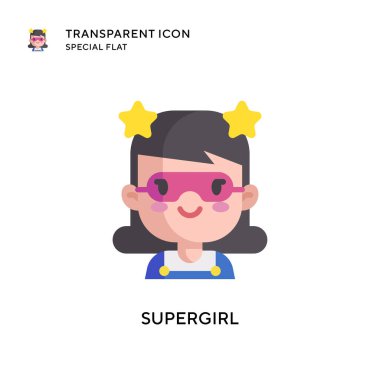 Supergirl vektör simgesi. Düz çizim. EPS 10 vektörü.