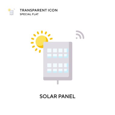 Güneş paneli vektör simgesi. Düz çizim. EPS 10 vektörü.