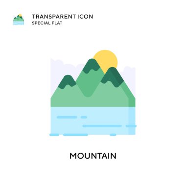Dağ vektör simgesi. Düz çizim. EPS 10 vektörü.