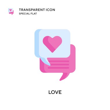 Aşk vektör simgesi. Düz çizim. EPS 10 vektörü.