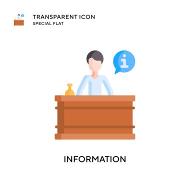 Bilgi vektör simgesi. Düz çizim. EPS 10 vektörü.