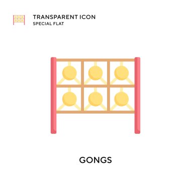 Gongs vektör simgesi. Düz çizim. EPS 10 vektörü.