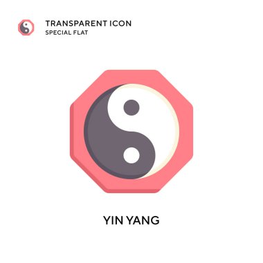 Yin yang vektör simgesi. Düz çizim. EPS 10 vektörü.