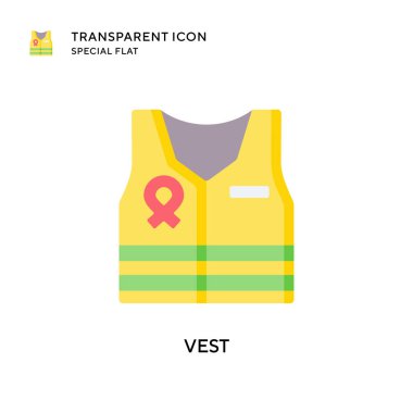 Yelek vektör simgesi. Düz çizim. EPS 10 vektörü.