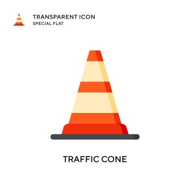 Trafik koni vektör simgesi. Düz çizim. EPS 10 vektörü.