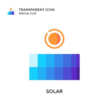 Güneş vektör simgesi. Düz çizim. EPS 10 vektörü.