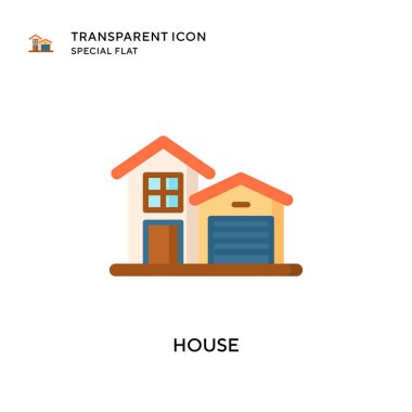 Ev vektör simgesi. Düz çizim. EPS 10 vektörü.