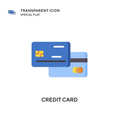 Kredi kartı vektör simgesi. Düz çizim. EPS 10 vektörü.