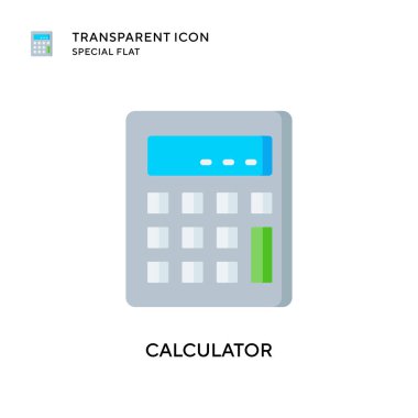 Hesap makinesi vektör simgesi. Düz çizim. EPS 10 vektörü.