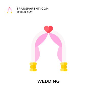 Düğün ikonu. Düz çizim. EPS 10 vektörü.