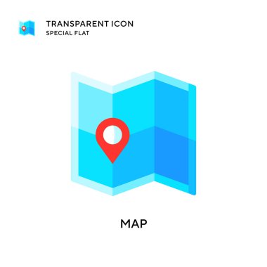 Harita vektör simgesi. Düz çizim. EPS 10 vektörü.