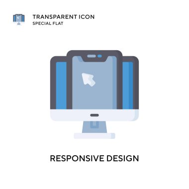 Tepkili tasarım vektör simgesi. Düz çizim. EPS 10 vektörü.