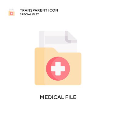 Tıbbi dosya vektör simgesi. Düz çizim. EPS 10 vektörü.