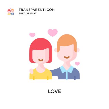 Aşk vektör simgesi. Düz çizim. EPS 10 vektörü.