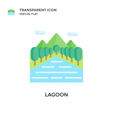 Lagoon vektör simgesi. Düz çizim. EPS 10 vektörü.