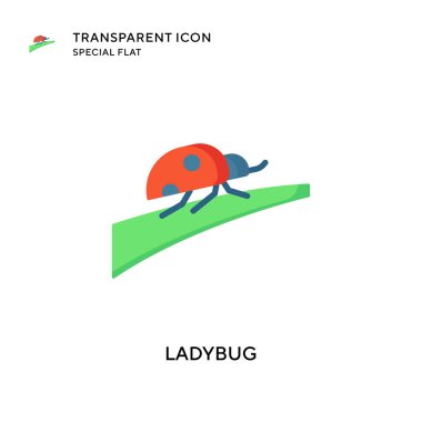 Uğur böceği vektör simgesi. Düz çizim. EPS 10 vektörü.