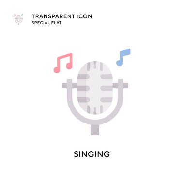 Şarkı söyleyen vektör simgesi. Düz çizim. EPS 10 vektörü.