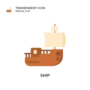 Gemi vektör simgesi. Düz çizim. EPS 10 vektörü.