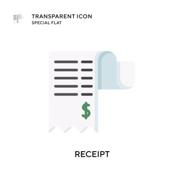 Makbuz vektör simgesi. Düz çizim. EPS 10 vektörü.