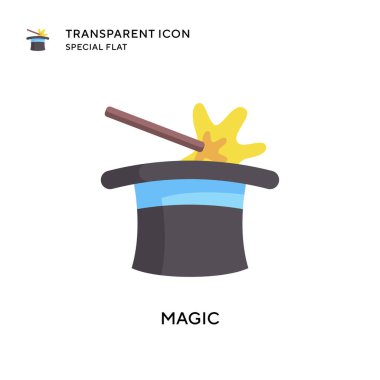 Sihirli vektör simgesi. Düz çizim. EPS 10 vektörü.