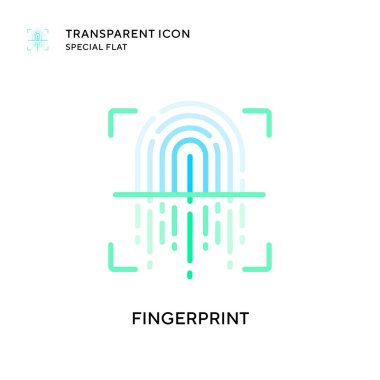 Parmak izi vektör simgesi. Düz çizim. EPS 10 vektörü.