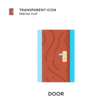 Kapı vektör simgesi. Düz çizim. EPS 10 vektörü.