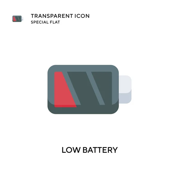 低电池矢量图标 平面风格的插图 Eps 10病媒 — 图库矢量图片