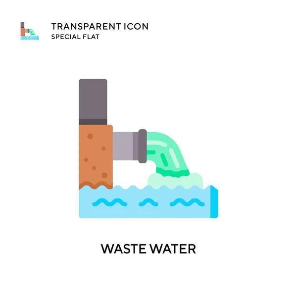 Waste Water Vector Icon Flat Style Illustration Eps Vector — Stock Vector