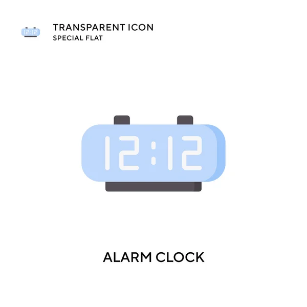 Ícone Vetor Relógio Alarme Ilustração Estilo Plano Vetor Eps — Vetor de Stock