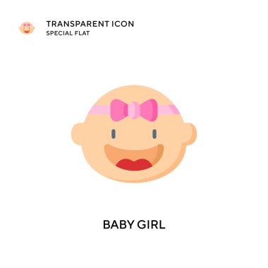 Bebek kız vektör ikonu. Düz çizim. EPS 10 vektörü.