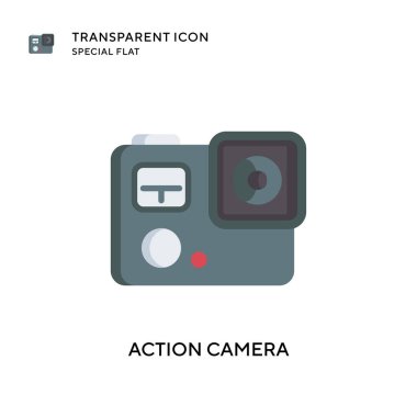 Kamera vektör simgesi. Düz çizim. EPS 10 vektörü.