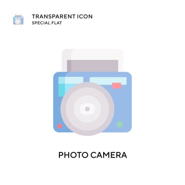 Fotoğraf makinesi vektör simgesi. Düz çizim. EPS 10 vektörü.