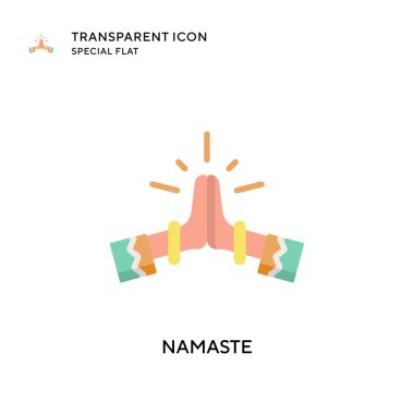 Namaste vektör simgesi. Düz çizim. EPS 10 vektörü.