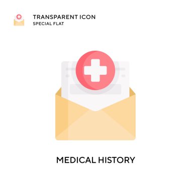 Tıbbi geçmiş vektör ikonu. Düz çizim. EPS 10 vektörü.