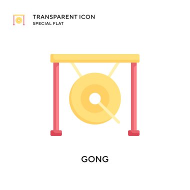 Gong vektör simgesi. Düz çizim. EPS 10 vektörü.