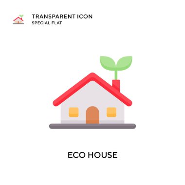 Eko ev vektör simgesi. Düz çizim. EPS 10 vektörü.