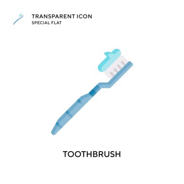 Diş fırçası vektör simgesi. Düz çizim. EPS 10 vektörü.