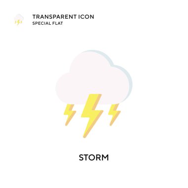 Fırtına vektör simgesi. Düz çizim. EPS 10 vektörü.