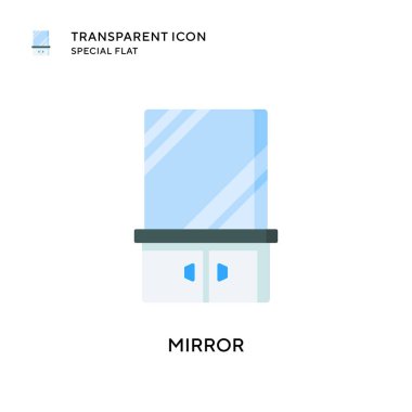 Ayna vektör simgesi. Düz çizim. EPS 10 vektörü.