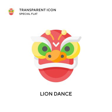 Aslan dansı vektör simgesi. Düz çizim. EPS 10 vektörü.