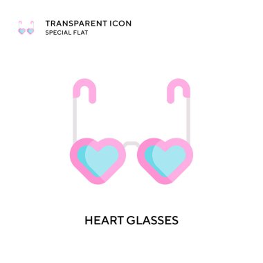 Kalp gözlüğü vektör simgesi. Düz çizim. EPS 10 vektörü.